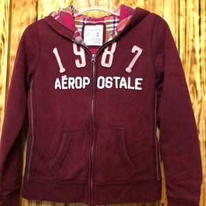 Women’s Maroon Aeropostale Zip Up Hoodie Size M